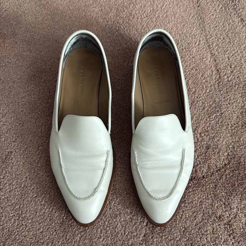 Everlane White Leather Loafers